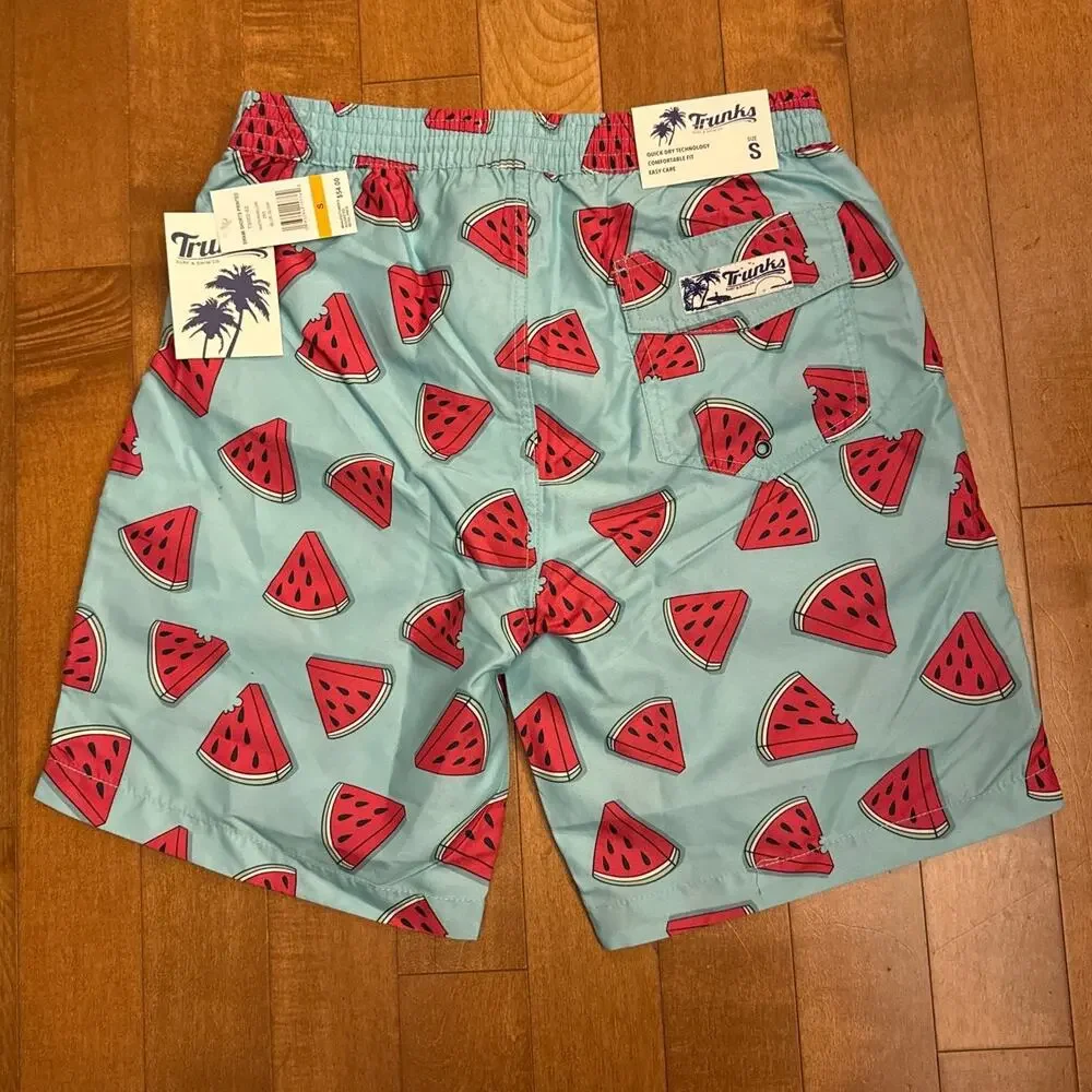 NWT runks Surf & Swim Co. Watermelon Sano Printed Swim Trunks size small